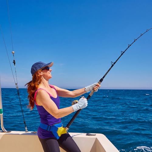 Jiuguva UPF50+ Fishing Gloves Fingerless UV Protection Gloves Palm Design Extended Cuff for Men Women Outdoor Fishing Hiking and Cycling