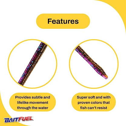 BAITFUEL Finesse Worm - color: Bama Bug