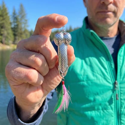 Gag Fishing Lures Set Metal Luminous Sequin Spoons Funny Top Water Bass Fishing Lures Fishermen Gear Spinner Baits Freshwater Saltwater Equipment Fishing Hook for Fishing Lover Men - color: Silver