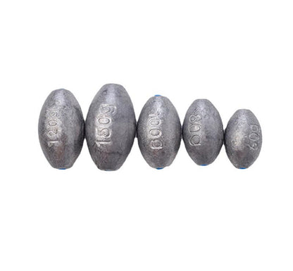 Pack of 1/2/5/10/20 Fishing Egg Weights 1/32oz-7oz Oval Shaped Slip Sinker Saltwater - size: 2oz 60g 3pcs
