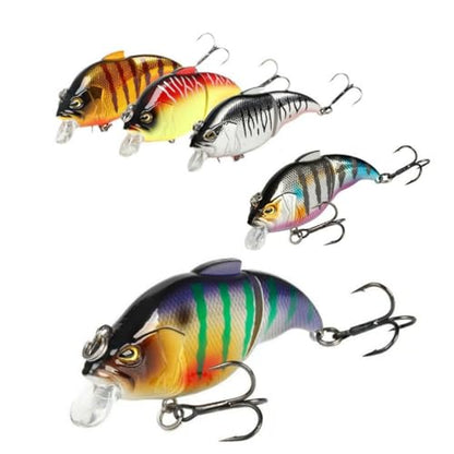 5 Pack Glide Bait Set for Bass Topwater Fishing Lures with Square Bill Crankbait Surface Hard Lure Jointed Swimbait Hooks for Freshwater Saltwater Trout Walleye Pike