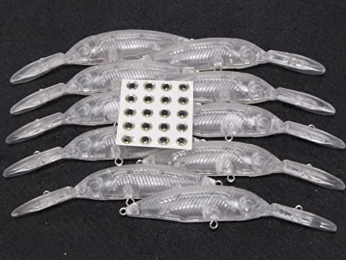 10 Blank Unpainted Minnow Crankbait Topwater Lipless Jerkbait Fishing Lures V3 - color: UPM514P10