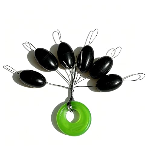 Super Big Fishing Stops Soft Silicone Luminous Glow Fishing Bobber Stopper,6 in 1 Beads Float Sinker Stops - color: Black, size: XL-300PCS