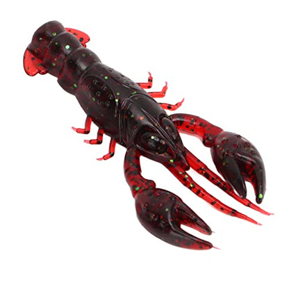 Fishing Lures, 10pcs PVC Flexible Crawdad Soft Fishing Lure, Shrimp Artificial Soft Lure Baits for Mandarin Fish, Black Fish, Perch, Carp Fishing(Sauce Red)
