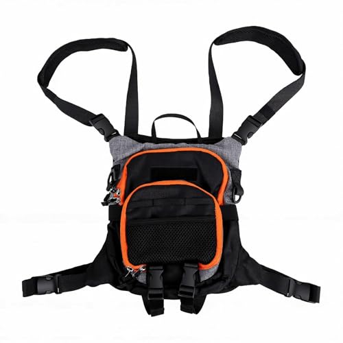 Fly Fishing Chest Pack, Lightweight Tackle Bag, Convertible Fishing Vest with Adjustable Straps, Ideal for Outdoor Wading (Gray)