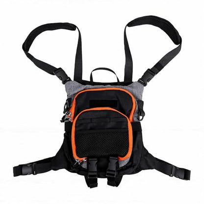Fly Fishing Chest Pack, Lightweight Tackle Bag, Convertible Fishing Vest with Adjustable Straps, Ideal for Outdoor Wading (Gray)