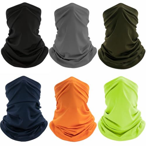 Neck Gaiter 6 Pack UV Protection Cooling Hiking Face Cover MenWomen - color: Multicoloured 11