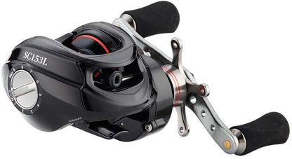 Fishdrops Baitcaster Reel Ultra-Light Baitcasting Fishing Reel, 7.0:1 Gear Ratio, 12.12LB Drag Magnetic Brake, Smooth 11+1BB, Freshwater & Saltwater and Affordable Low Profile Bait Caster Reel - color: Left Handle-Red Color
