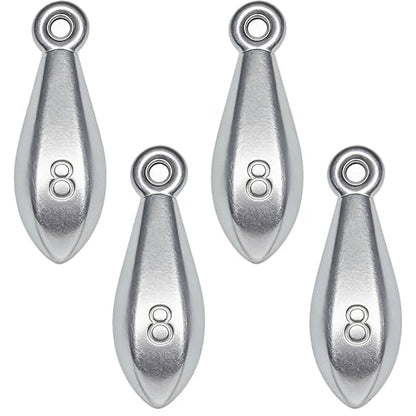 Fishing Weights Sinkers Bank Sinkers Bullet Weights for Surf Fishing Pier Bank Fishing Saltwater Fishing Gear 1oz to 8oz - size: 8 Ounce-4pcs