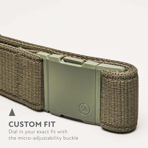 Arcade Belts A2 Unisex Adventure Belt: Heavy Duty Stretch, Metal Free Buckle - color: Atlas - Ivy Green, size: Standard (Up to 40"); 1.5" Wide