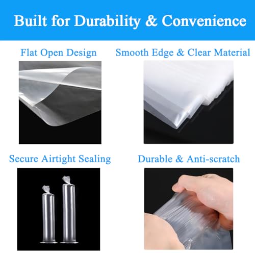 20PCS 4" x 40" Extra Long Clear Plastic Sleeves for Posters and Banners | Heavy Duty, 2 Mil Thick, Flat Open, Long Tube Storage Bags for Packaging Blueprint, Fishing Rods & Large Narrow Items - color: 4" x 40"-20PCS