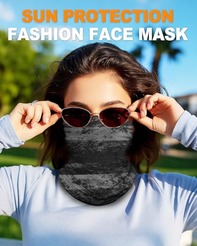 4Pack Neck Gaiter for Men Women Face Cover Mask Head Wrap Balaclava Headwear Bandana Headband Magic Scarf - color: A-blackcombo-3