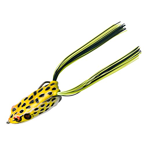 Booyah Pad Crasher Topwater Bass Fishing Hollow Body Frog Lure with Weedless Hooks - color: Swamp Frog