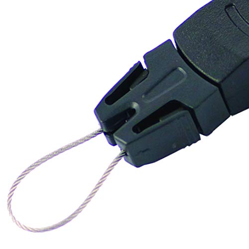 T-REIGN Outdoor Medium Retractable Gear Tether, Carabiner, 36' Kevlar Cord, 6 oz. Retraction, Black Polycarbonate Case, Universal Attachment