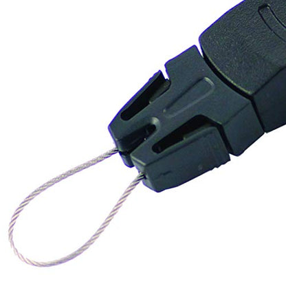 T-REIGN Outdoor Medium Retractable Gear Tether, Carabiner, 36' Kevlar Cord, 6 oz. Retraction, Black Polycarbonate Case, Universal Attachment