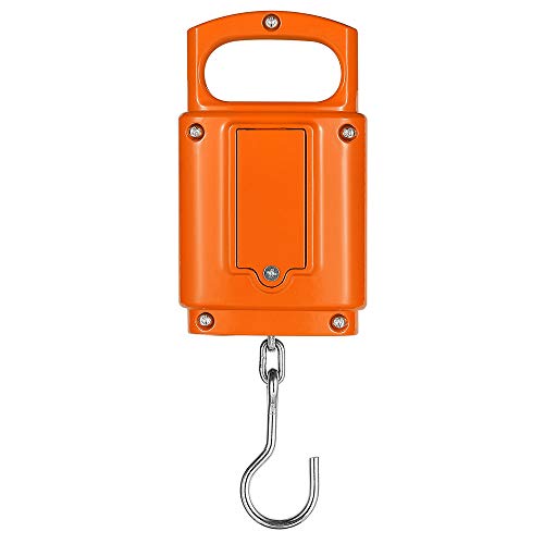 Klau Portable Fish Weighing Scale, Orange, 100 lb / 1600 oz | Heavy Duty Digital Hanging Scale, LCD Display with Backlight, For Home Farm Hunting Outdoor