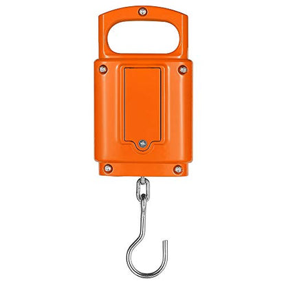 Klau Portable Fish Weighing Scale, Orange, 100 lb / 1600 oz | Heavy Duty Digital Hanging Scale, LCD Display with Backlight, For Home Farm Hunting Outdoor