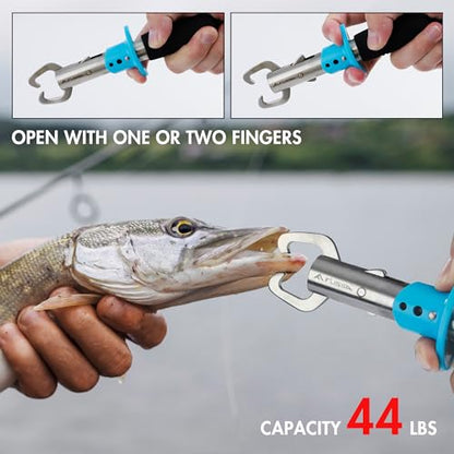 FLISSA Fishing Pliers, Fish Gripper, 2PCS Fishing Tool Kit Includes Multifunctional Fishing Pliers Hook Remover with Sheath and Stainless Steel Fish Lip Gripper, Fishing Gift - style: Plier and Gripper