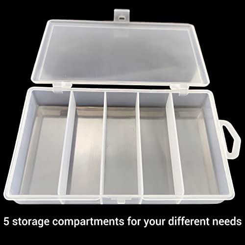 IFAMIO Clear Plastic Storage Case Container for Fishing Tackle Organizer Box with Dividers for Jewelry Beads Collection