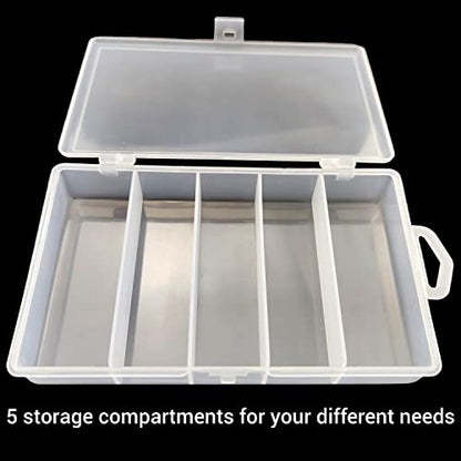 IFAMIO Clear Plastic Storage Case Container for Fishing Tackle Organizer Box with Dividers for Jewelry Beads Collection