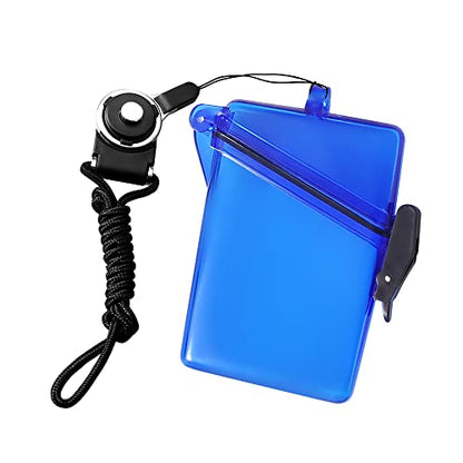 Sport Waterproof ID Card Badge Holder Case with Lanyard Cover Multiple Credit Cards, Registration, ins Card Heavy Duty Durable Locker Dry Box (Clear Blue,2pack) - color: Clear Blue,2pack