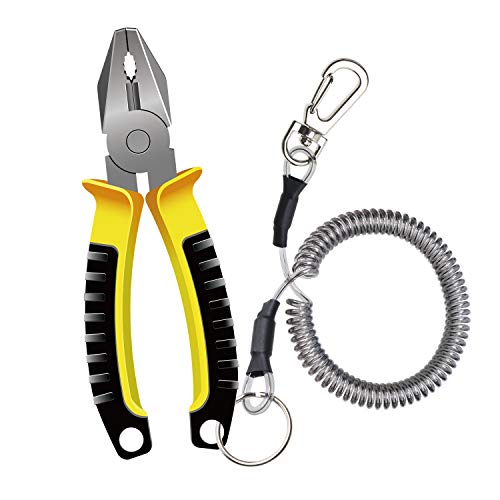Mini Skater Fishing Coil Lanyard Fishing Tool Retractable Plastic Safe Rope Wire for Securing Pliers, Kayak, Surfing, Boating and Wading,1Pcs (Spiral Length:6 inch)