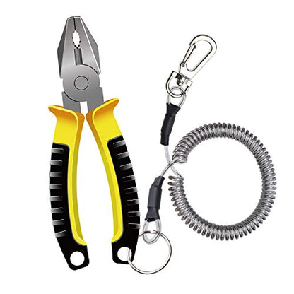 Mini Skater Fishing Coil Lanyard Fishing Tool Retractable Plastic Safe Rope Wire for Securing Pliers, Kayak, Surfing, Boating and Wading,1Pcs (Spiral Length:6 inch)