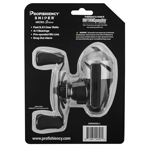 Sniper Economy Micro Spincast Reel - style: Sniper Economy Micro Spincast Reel Black/Silver Clam Pack