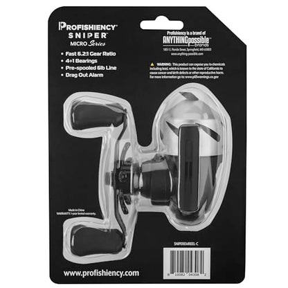 Sniper Economy Micro Spincast Reel - style: Sniper Economy Micro Spincast Reel Black/Silver Clam Pack