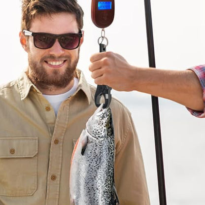 Fish Weight Scale Small Portable Handheld Compact | Scale Fish Controller for Fishing - color: Coffee