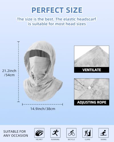 Cooling Breathable Balaclava Mask Sun UV Protection Sun Face Shield for Men Women Fishing Cycling Motorcycle Skiing Hiking - color: Light Gray