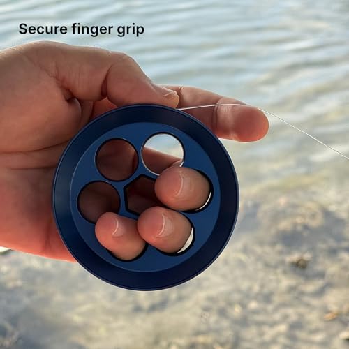 Aluminum Fishing Hand Line Reel Pocket/Travel - color: Blue