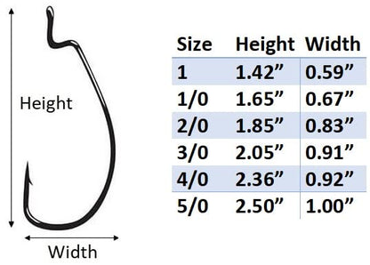 Angler's Grotto EWG Offset Shank Worm Hook | 15/25 Count Per Pack | Freshwater Saltwater Fishing Hooks | High Carbon Steel Extra Strength | Size #1#1/0#2/0#3/0#4/0#5/0 - size: Size #4/0, 25 Count