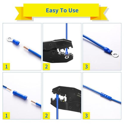 1200PCS Electrical Connector Kit - Automotive Insulated Crimp Terminals | Rings, Forks, Female Spades, Male Spades, Butt Crimp Electrical Connectors