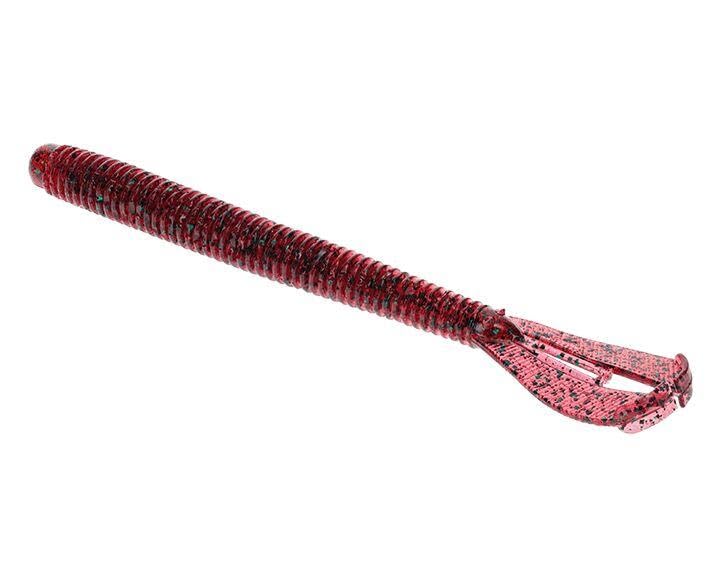 Strike King Rage Twin Tail Menace Worm Soft Bait Fishing Lure, 6", 2 Rage Flange Tails - color: Red Bug