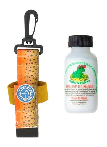 Frogs Fanny Powder Dry Fly Floatant with Kingfisher Dry Shake Holder - color: Brown Trout