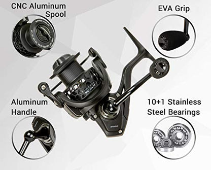 Sunrise Angler Scout 3000 Freshwater Spinning Reel | Lightweight 8.6 oz Carbon Fiber Body | Triple Disc 24+ lbs Max Drag | 10+1 Stainless Steel BB | 5.2:1 Gear Ratio | EVA Grip