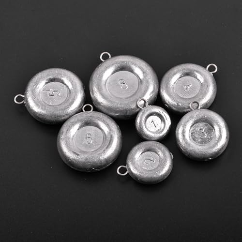 Disc Sinkers Fishing Weights, Coin Fishing Sinkers Weights Saltwater Surf Fishing Weights Bottom Drifting Trolling Catfishing Fishing Sinkers Saltwater Gear Tackle 1oz 2oz 3oz 4oz 5oz 6oz 8oz - style: 1 Ounce, 4 Pack