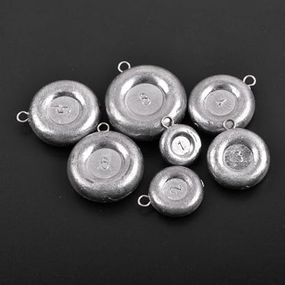 Disc Sinkers Fishing Weights, Coin Fishing Sinkers Weights Saltwater Surf Fishing Weights Bottom Drifting Trolling Catfishing Fishing Sinkers Saltwater Gear Tackle 1oz 2oz 3oz 4oz 5oz 6oz 8oz - style: 1 Ounce, 4 Pack