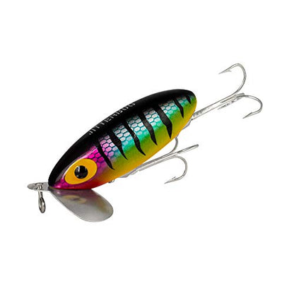 Arbogast Jitterbug Topwater Bass Fishing Lure - Excellent for Night Fishing - color: Perch, size: 3", 5/8 oz