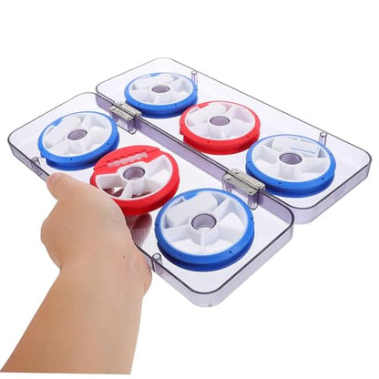 Silicone Fishing Line Bobbin Spools 6-Sided and 8-Sided Colorful Rubber Fishing Tackle Storage Box with Holder Random Color