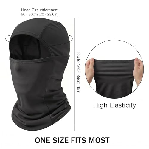 Balaclava Face Mask Sun UV Protection, Summer Cooling Breathable Full Face Mask for Motorcycle Skiing Cycling Fishing - color: Black