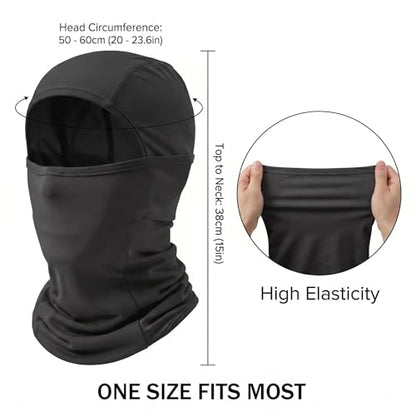 Balaclava Face Mask Sun UV Protection, Summer Cooling Breathable Full Face Mask for Motorcycle Skiing Cycling Fishing - color: Black