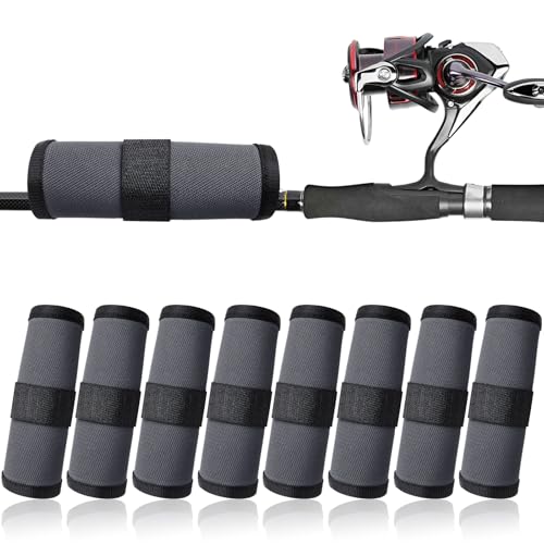 8 Pack Fishing Lure Covers，Lure Wraps for Fishing Rod，Fishing Hook Bait Covers - color: gray