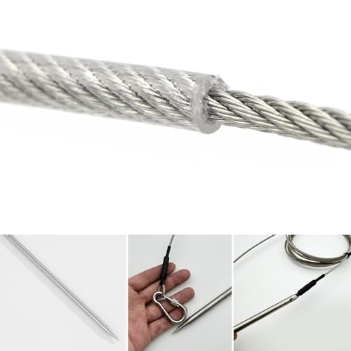 Corrosion-Resistant Fish Needle Hook Stringer, Stainless Steel Spear Fishing Cable & Float for Live Fishes Holder Accessories Saltwater Fishing Accessories - size: 8 meters
