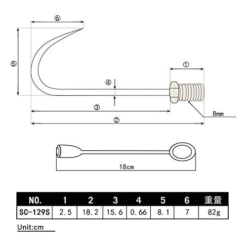 SANLIKE Telescopic Fishing Gaff Fiberglass Pole with Nonslip Rubber Handle | With Stainless Steel Hook with M8 Screw - size: Small