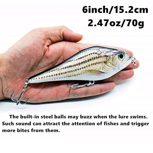 Fishing Lure Swimbait Crankbait Trout Bass Catfish Muskie Bait Fishing Accessories Fishhook Hunting - color: Jerkbait-6''-3PCS-Set A