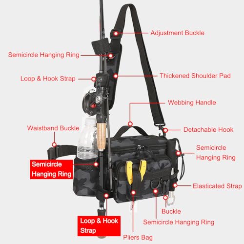 SagaSave Fishing Tackle Storage Bag Multi-Function Portable Lure Utility Binder Accessories Tackle Organizer Soft Gear Box for Saltwater or Freshwater Fishing