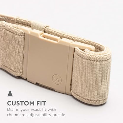 Arcade Belts A2 Unisex Adventure Belt: Heavy Duty Stretch, Metal Free Buckle - color: Atlas - Khaki, size: Standard (Up to 40"); 1.5" Wide