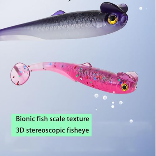 20PCS-Soft Plastic baits bass Lures Fishing, Soft Plastic Walleye Fishing Lures, Paddle Tail Swimbaits for Bass Fishing, Fishing Bait for Freshwater Saltwater Gifts (2.4IN/1.3g) - color: white-20pcs